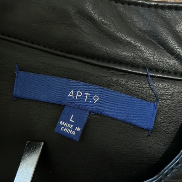 Apt 9 Faux Leather Moto Jacket in Black, Size Large, EUC - Picture 12 of 17